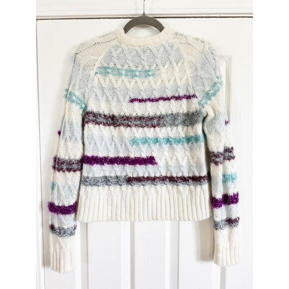 TANYA TAYLOR CABLEKNIT LORA STRIPED SWEATER - Picture 5 of 8